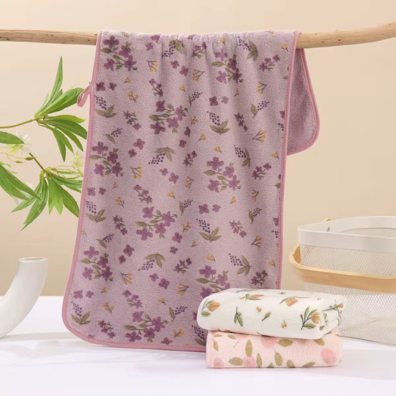 Ručník za lice od koralnog pliša s rubnim tiskom, 150D, 50–80 g, jednostavna tkanina