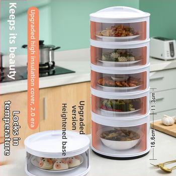 Пластмасов многослоен капак за храна за кухнята — поддържа топлината, прахоустойчиво съхранение на остатъци