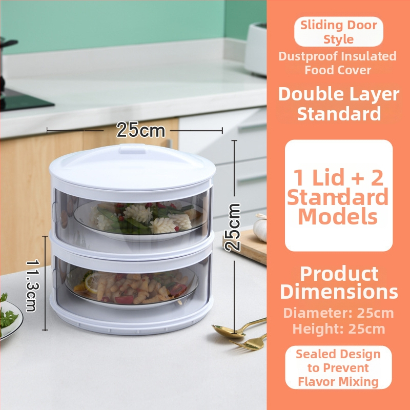 Пластмасов многослоен капак за храна за кухнята — поддържа топлината, прахоустойчиво съхранение на остатъци