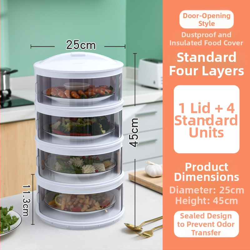 Пластмасов многослоен капак за храна за кухнята — поддържа топлината, прахоустойчиво съхранение на остатъци