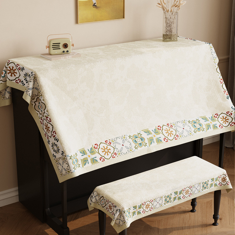 Калъф за прах за пиано, Wen Yao, памук и лен, квадратна форма, персонализиране по поръчка, модерен минималистичен стил