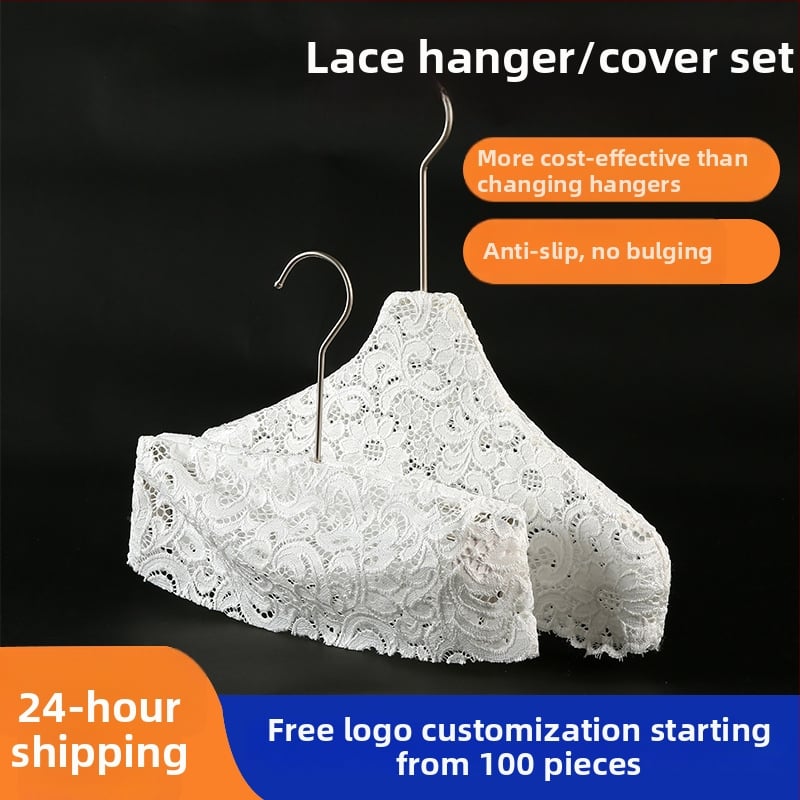 Riidepuu kate: libisemiskindel lina pitsiga puuvillakangas, 10 tk komplekt, sobib riidepuudele, pükste hoidmiseks ja kravattide hoidmiseks