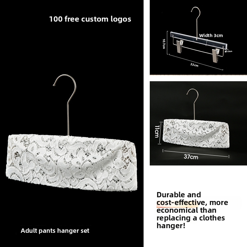 Riidepuu kate: libisemiskindel lina pitsiga puuvillakangas, 10 tk komplekt, sobib riidepuudele, pükste hoidmiseks ja kravattide hoidmiseks