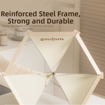 Sulankstomas tinklinis maisto dangtelis – likučiams atlikimams apsauga nuo dulkių ir musių, 2023 m. modelis, šiuolaikinis minimalistinis dizainas, daugiafunkcis