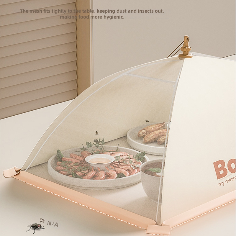 Sulankstomas tinklinis maisto dangtelis – likučiams atlikimams apsauga nuo dulkių ir musių, 2023 m. modelis, šiuolaikinis minimalistinis dizainas, daugiafunkcis