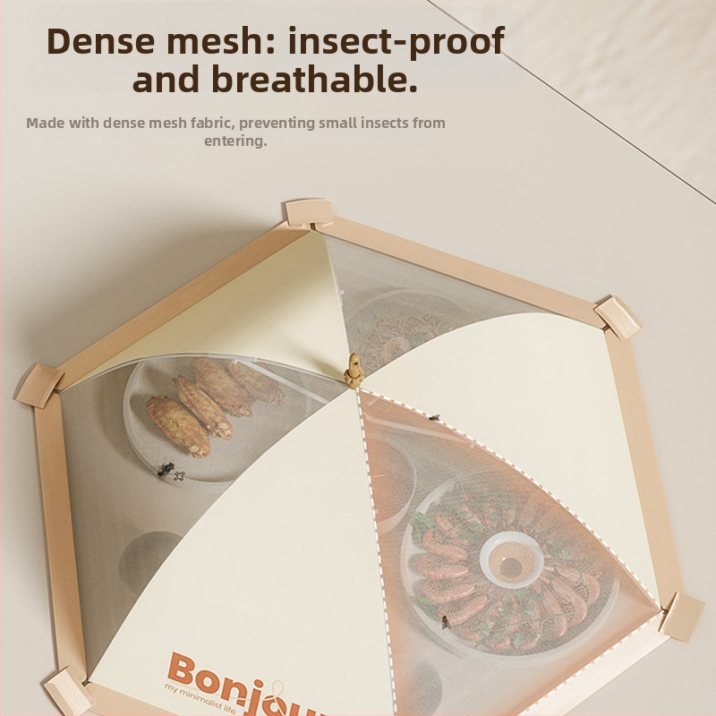 Sulankstomas tinklinis maisto dangtelis – likučiams atlikimams apsauga nuo dulkių ir musių, 2023 m. modelis, šiuolaikinis minimalistinis dizainas, daugiafunkcis