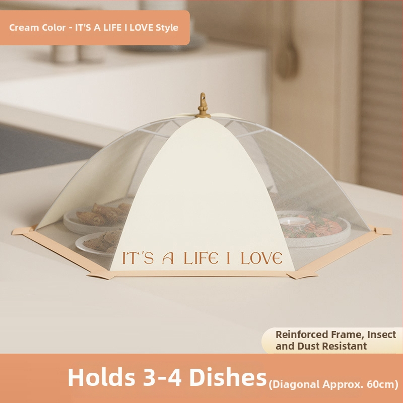 Sulankstomas tinklinis maisto dangtelis – likučiams atlikimams apsauga nuo dulkių ir musių, 2023 m. modelis, šiuolaikinis minimalistinis dizainas, daugiafunkcis