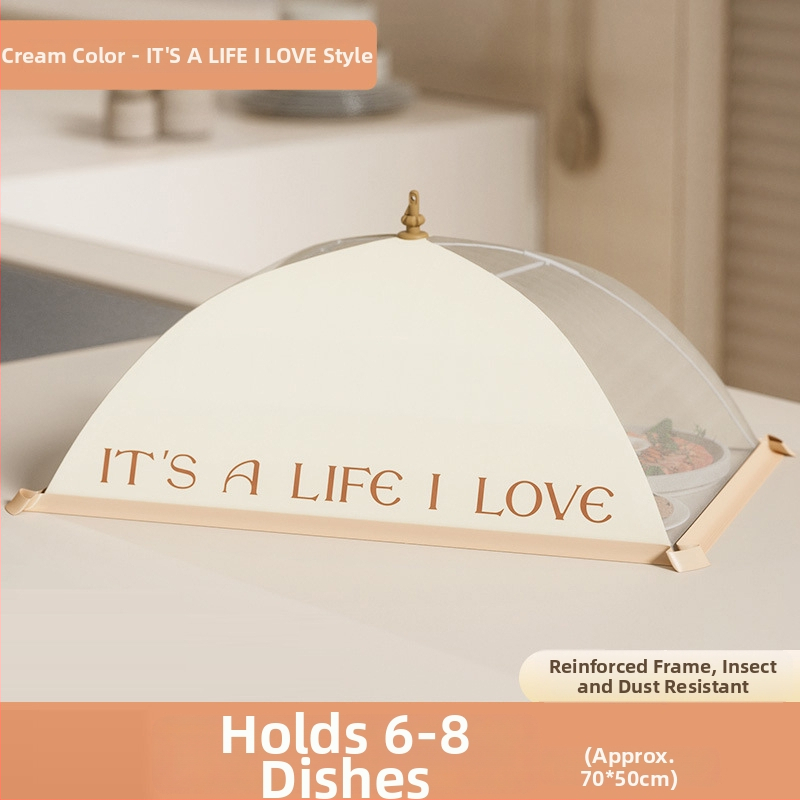 Sulankstomas tinklinis maisto dangtelis – likučiams atlikimams apsauga nuo dulkių ir musių, 2023 m. modelis, šiuolaikinis minimalistinis dizainas, daugiafunkcis