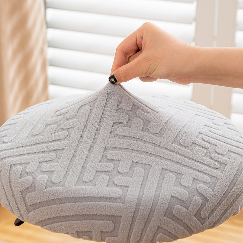 Kružna navlaka za okretni barski stol – polarni fleece, Planet Bear, zaštita od prašine, dekorativan izgled, prugasti ili jednobojni uzorak, jednostavan stil