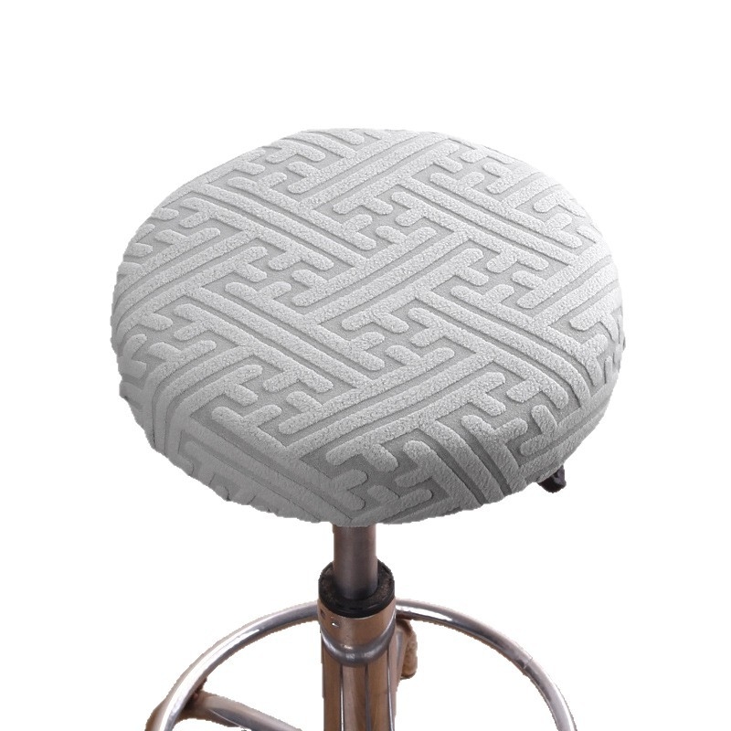 Kružna navlaka za okretni barski stol – polarni fleece, Planet Bear, zaštita od prašine, dekorativan izgled, prugasti ili jednobojni uzorak, jednostavan stil