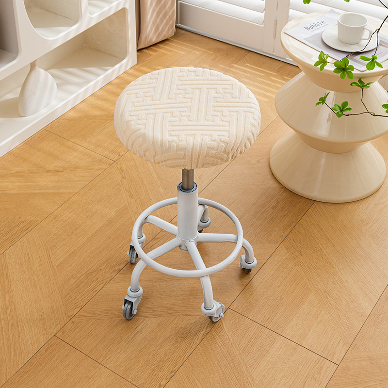 Kružna navlaka za okretni barski stol – polarni fleece, Planet Bear, zaštita od prašine, dekorativan izgled, prugasti ili jednobojni uzorak, jednostavan stil