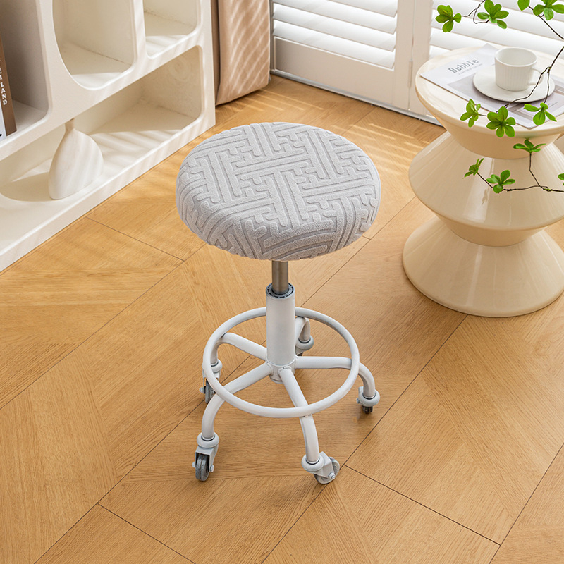 Kružna navlaka za okretni barski stol – polarni fleece, Planet Bear, zaštita od prašine, dekorativan izgled, prugasti ili jednobojni uzorak, jednostavan stil