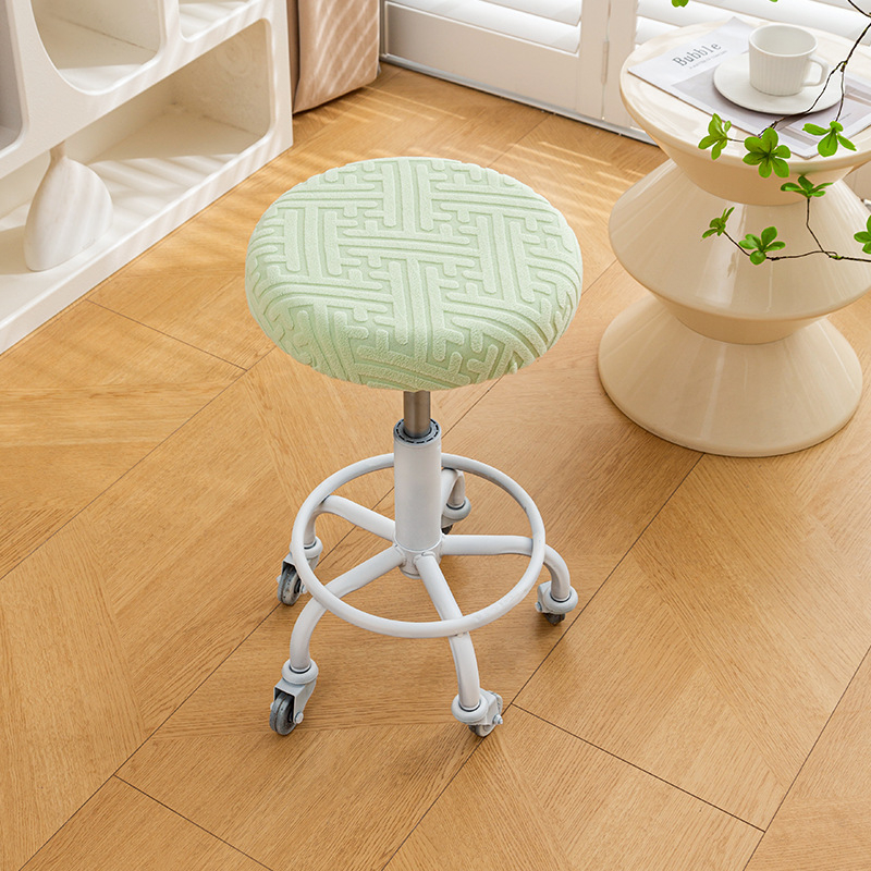 Kružna navlaka za okretni barski stol – polarni fleece, Planet Bear, zaštita od prašine, dekorativan izgled, prugasti ili jednobojni uzorak, jednostavan stil