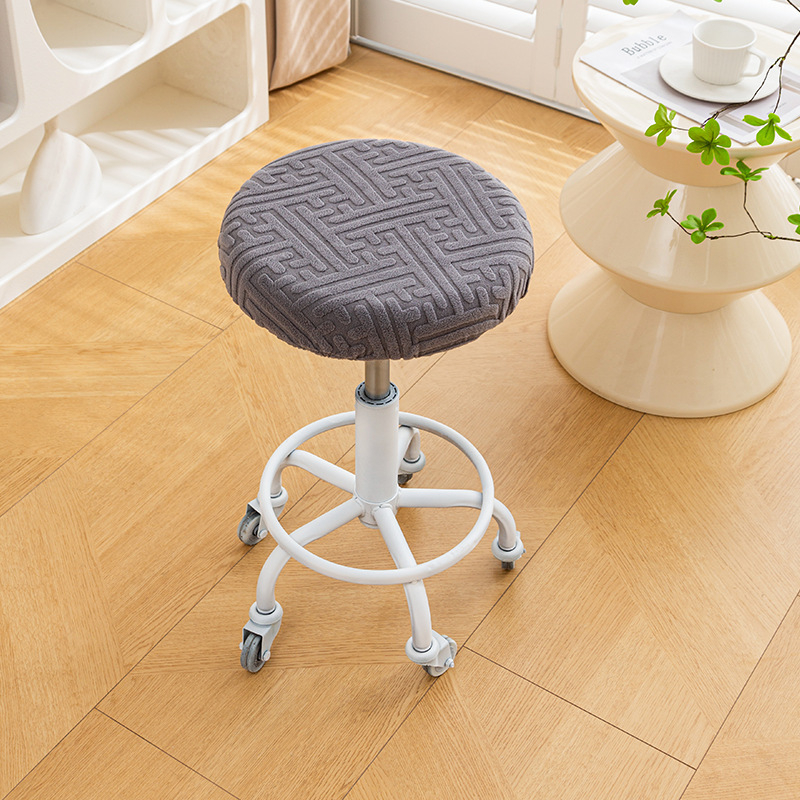 Kružna navlaka za okretni barski stol – polarni fleece, Planet Bear, zaštita od prašine, dekorativan izgled, prugasti ili jednobojni uzorak, jednostavan stil