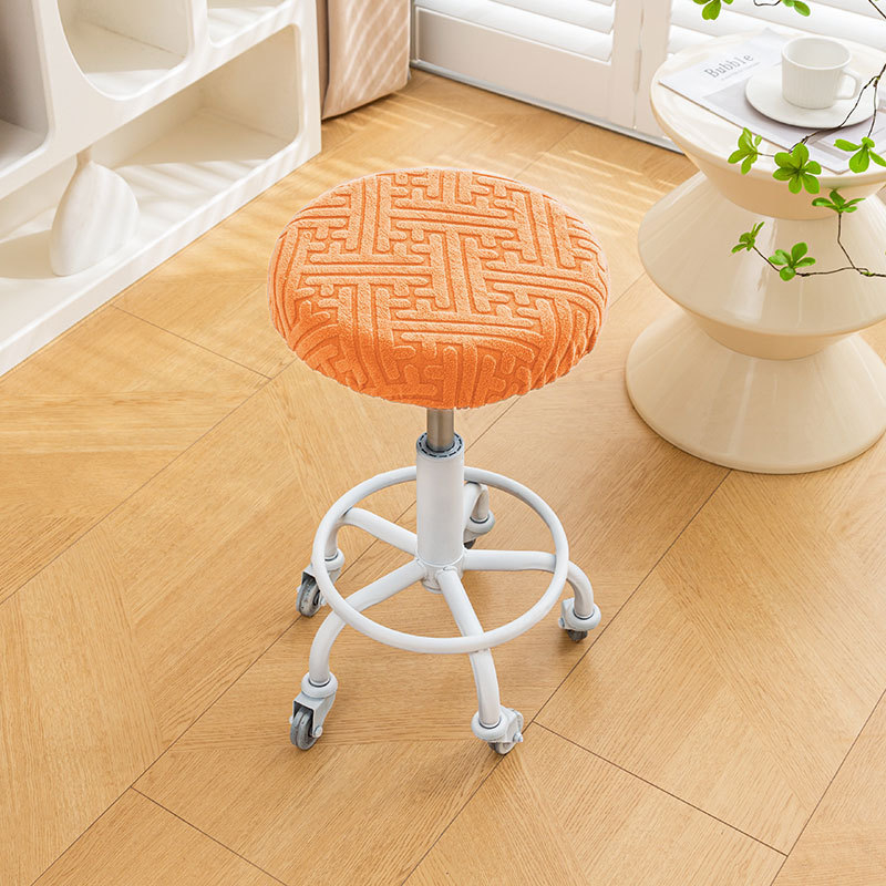 Kružna navlaka za okretni barski stol – polarni fleece, Planet Bear, zaštita od prašine, dekorativan izgled, prugasti ili jednobojni uzorak, jednostavan stil