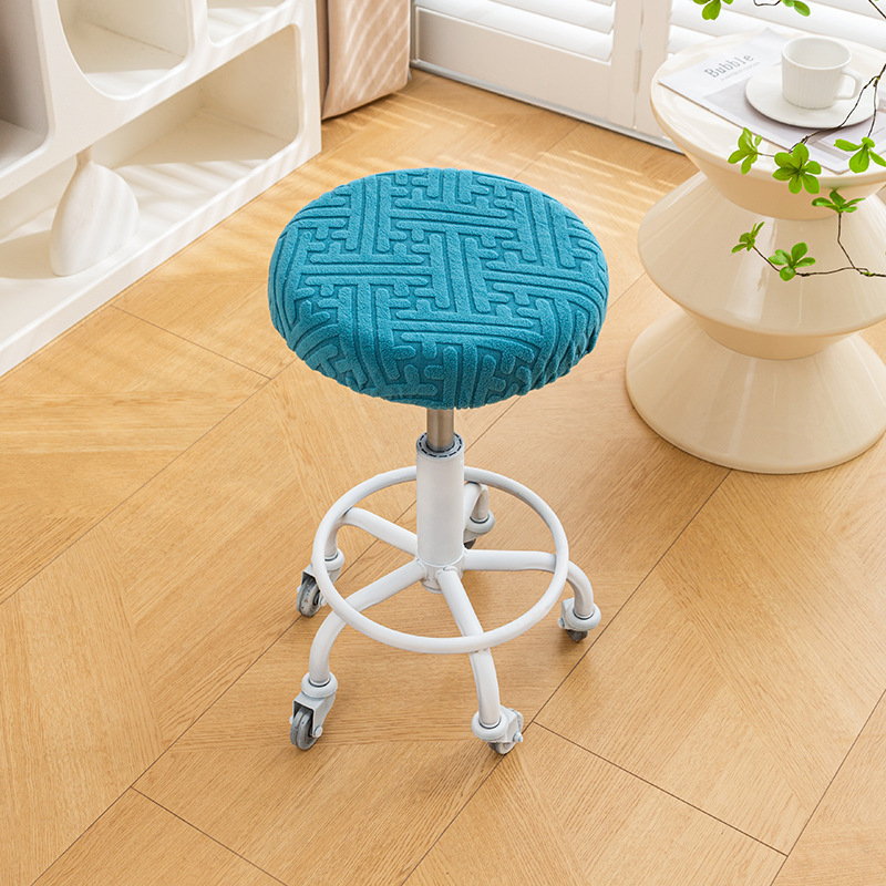 Kružna navlaka za okretni barski stol – polarni fleece, Planet Bear, zaštita od prašine, dekorativan izgled, prugasti ili jednobojni uzorak, jednostavan stil