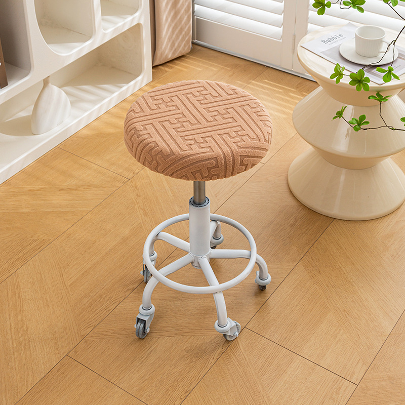 Kružna navlaka za okretni barski stol – polarni fleece, Planet Bear, zaštita od prašine, dekorativan izgled, prugasti ili jednobojni uzorak, jednostavan stil