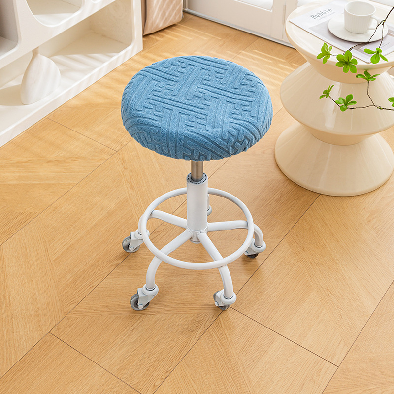 Kružna navlaka za okretni barski stol – polarni fleece, Planet Bear, zaštita od prašine, dekorativan izgled, prugasti ili jednobojni uzorak, jednostavan stil