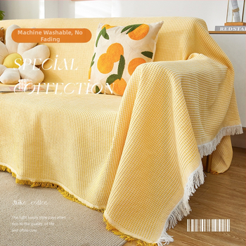 Presvlaka za trosjed, poliester, moderni minimalistički stil, potpuno prekrivanje, uzorci: jednobojni, houndstooth, kvadrat.