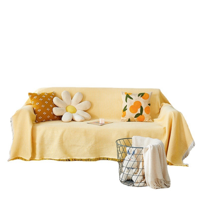 Presvlaka za trosjed, poliester, moderni minimalistički stil, potpuno prekrivanje, uzorci: jednobojni, houndstooth, kvadrat.