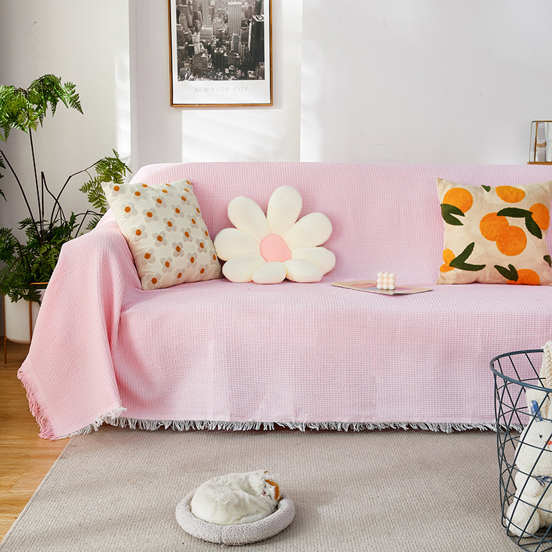 Presvlaka za trosjed, poliester, moderni minimalistički stil, potpuno prekrivanje, uzorci: jednobojni, houndstooth, kvadrat.