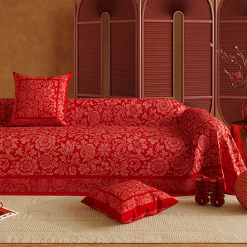 Navlaka za kauč za kombinirani kauč – Chenille, obrazac biljaka i cvijeća, vjenčani stil, mogućnost prilagodbe