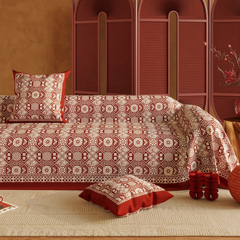 Navlaka za kauč za kombinirani kauč – Chenille, obrazac biljaka i cvijeća, vjenčani stil, mogućnost prilagodbe