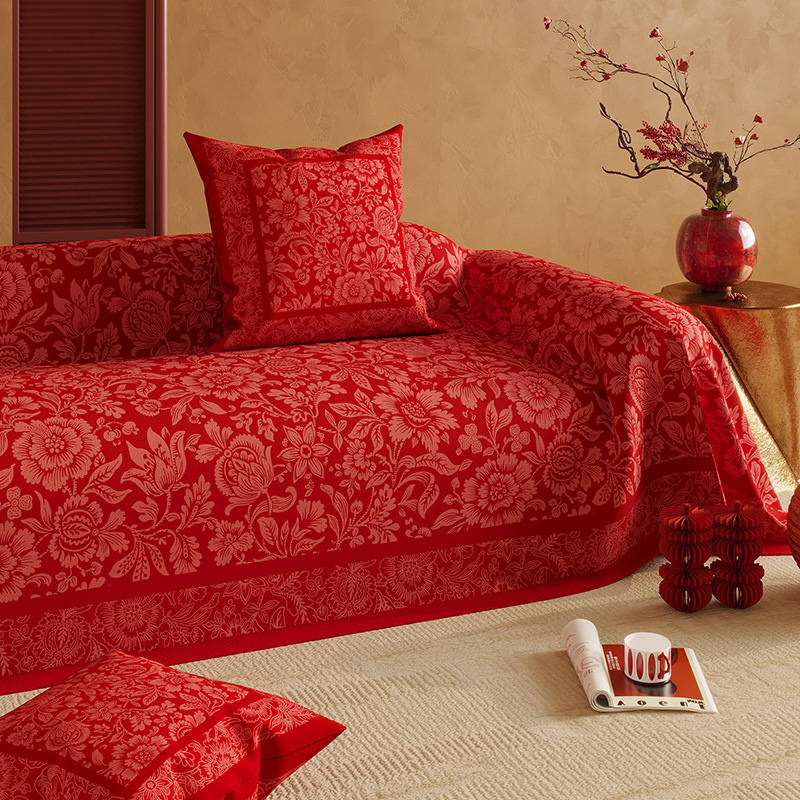 Navlaka za kauč za kombinirani kauč – Chenille, obrazac biljaka i cvijeća, vjenčani stil, mogućnost prilagodbe