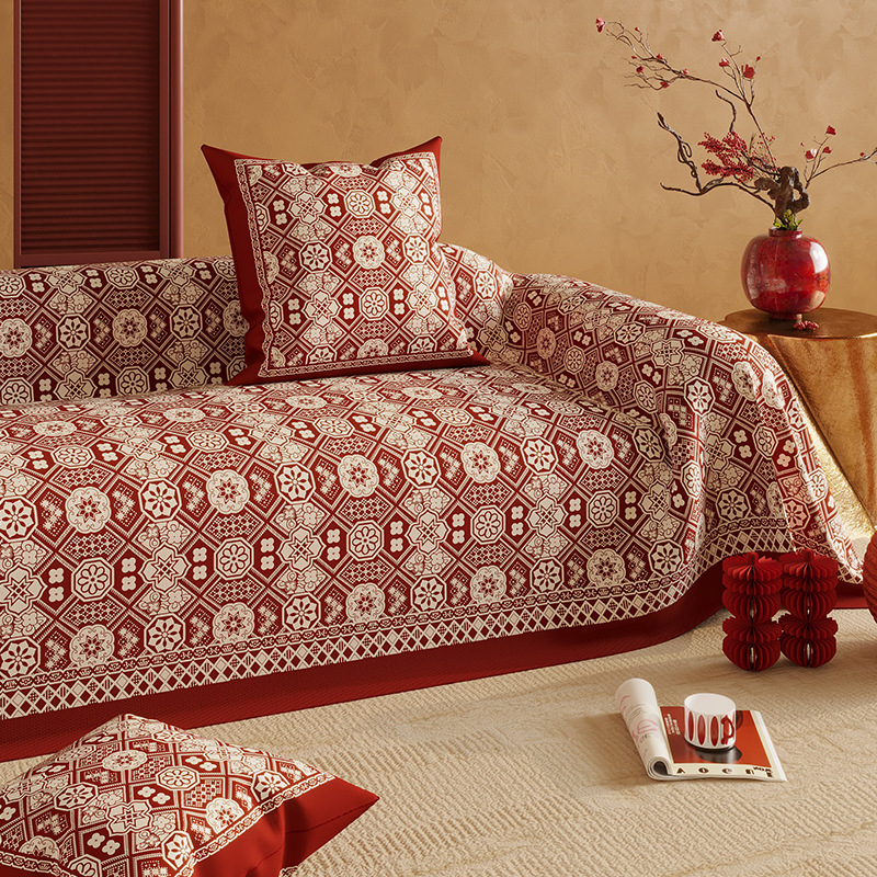 Navlaka za kauč za kombinirani kauč – Chenille, obrazac biljaka i cvijeća, vjenčani stil, mogućnost prilagodbe