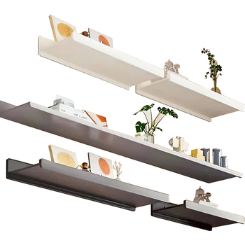 Falra szerelhető polc space alumíniumból, négyszögletes, 1 réteg, sütőfesték felület, fúrás nélküli szerelés