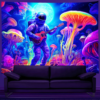 Стенно гоблен от полиестер, правоъгълна форма, модел листа, цифров термален печат, машинно пране