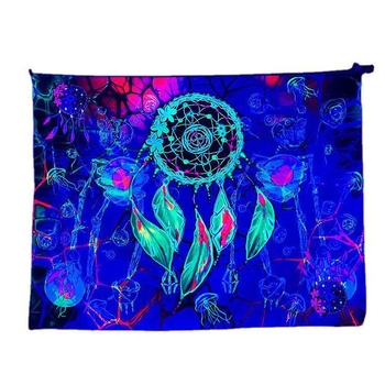 Стенно гоблен от полиестер, правоъгълна форма, модел листа, цифров термален печат, машинно пране