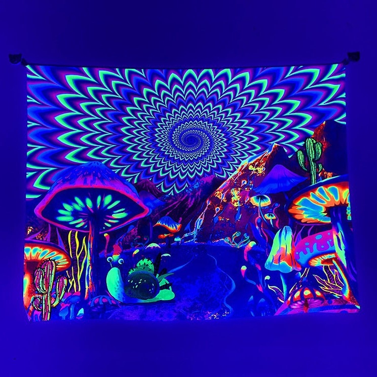 Стенно гоблен от полиестер, правоъгълна форма, модел листа, цифров термален печат, машинно пране