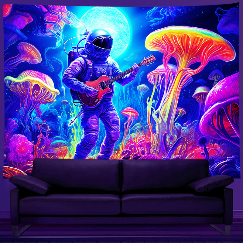 Стенно гоблен от полиестер, правоъгълна форма, модел листа, цифров термален печат, машинно пране