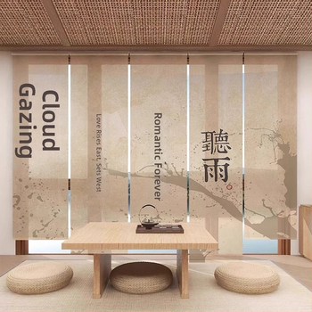 Гоблен завеса за чайна стая, нов китайски стил, полиестерна полупрозрачна тъкан, растителен принт, правоъгълна форма, дигитален термотрансферен печат