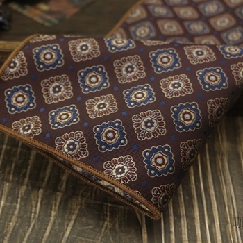 Джобна кърпа за сако, полиестерна материя, модел кешу орехи, сатенено покритие, модерен стил, стандартна ширина