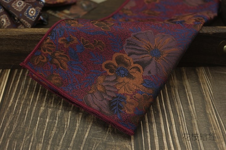 Джобна кърпа за сако, полиестерна материя, модел кешу орехи, сатенено покритие, модерен стил, стандартна ширина