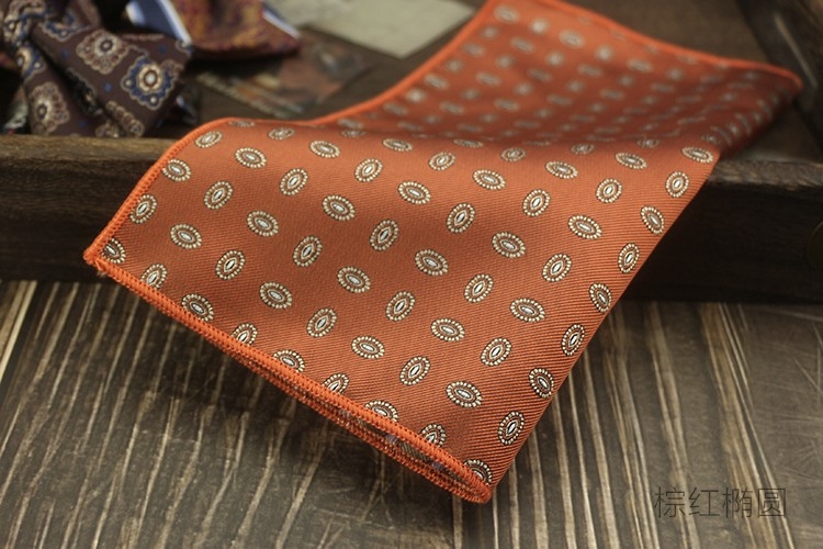 Джобна кърпа за сако, полиестерна материя, модел кешу орехи, сатенено покритие, модерен стил, стандартна ширина