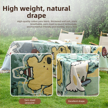 Американски стил покривка за маса за открито, правоъгълна, полиестер, Cartoon/Anime модел