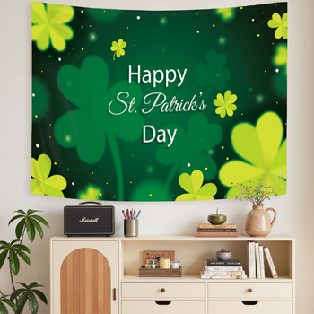Poliészter falikép Szent Patrik napra: téglalap alakú, digitális hőtranszfer, karikatúra minta, nappaliba, hálószobába, étterembe és kereskedelmi terekbe alkalmas