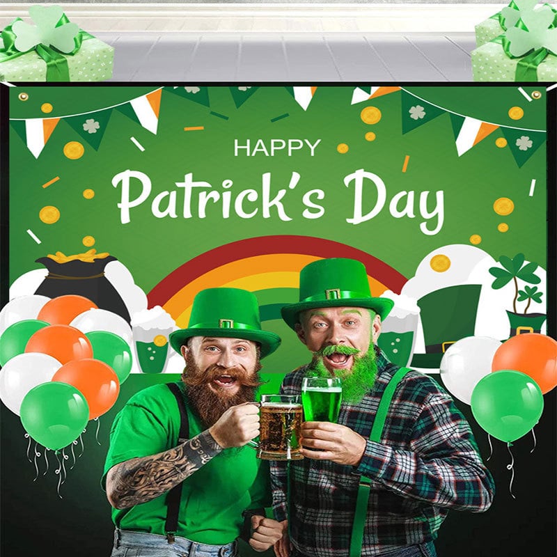 Poliészter falikép Szent Patrik napra: téglalap alakú, digitális hőtranszfer, karikatúra minta, nappaliba, hálószobába, étterembe és kereskedelmi terekbe alkalmas