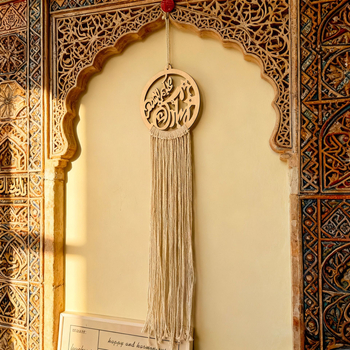 Falikárpit - kézzel szőtt pamut, kerek alak, skandináv stílus, csíkos mintázat