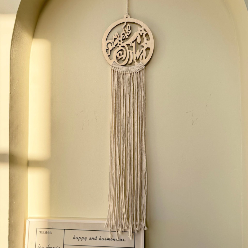 Falikárpit - kézzel szőtt pamut, kerek alak, skandináv stílus, csíkos mintázat