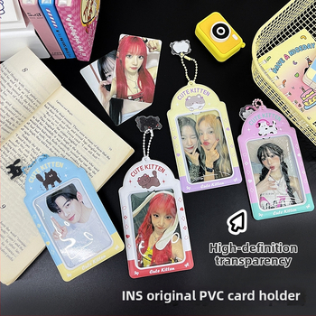 Kortelių dėklas PVC, skaidrus, animacinio stiliaus su žvaigždžių kūrybiniu dizainu – Maca artist