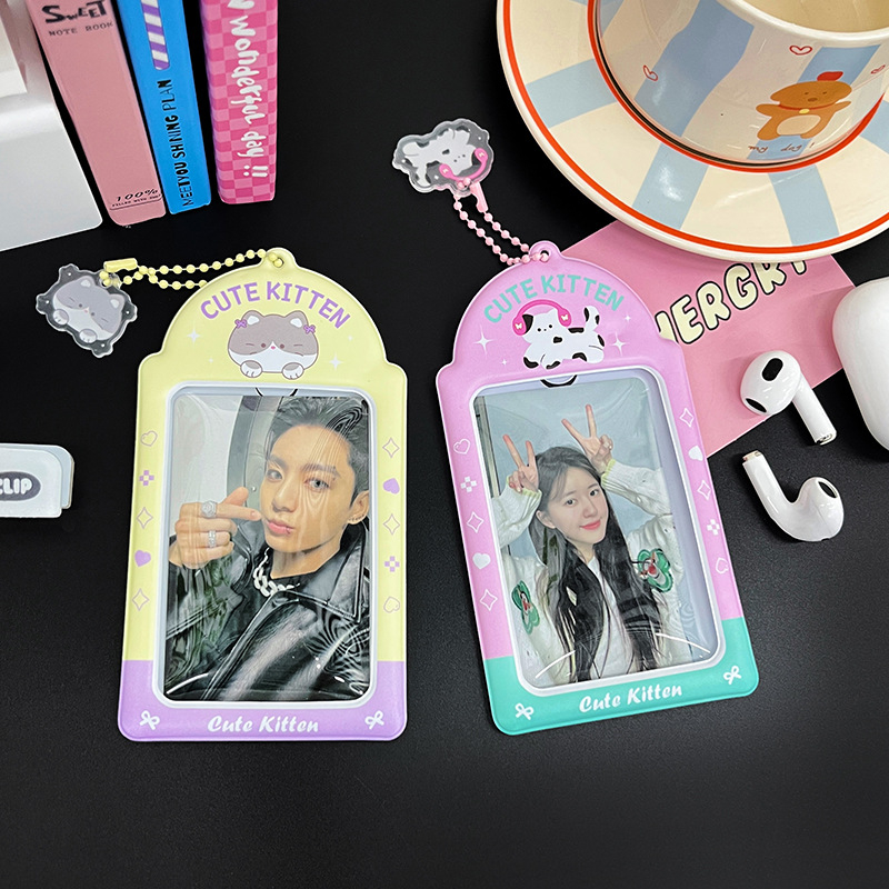 Kártyatartó PVC, átlátszó, rajzfilm stílusú, csillagos kreatív dizájn – Maca artist