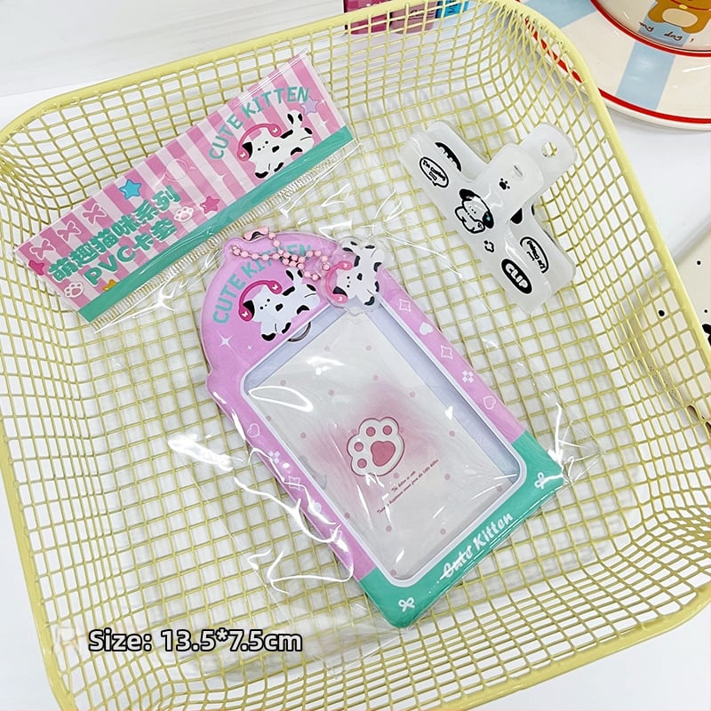 Kortelių dėklas PVC, skaidrus, animacinio stiliaus su žvaigždžių kūrybiniu dizainu – Maca artist