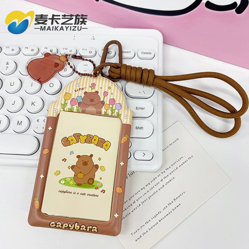 Kortelių dėklas PVC, skaidrus, animacinio stiliaus su žvaigždžių kūrybiniu dizainu – Maca artist