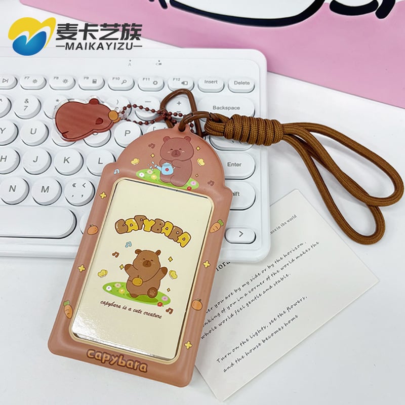 Kortelių dėklas PVC, skaidrus, animacinio stiliaus su žvaigždžių kūrybiniu dizainu – Maca artist