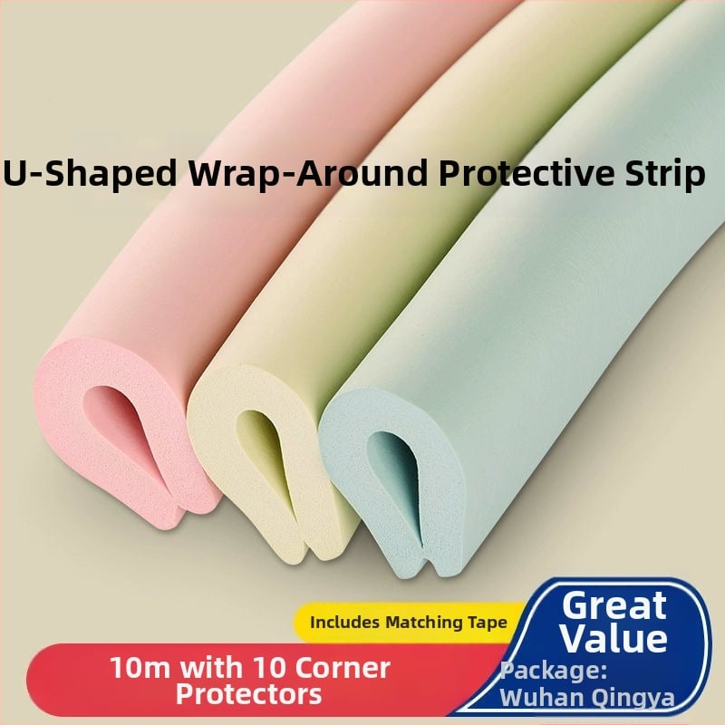 U-veida aizsargjosla galda malām no putām, pašlīmējoša, aizsardzībai pret stikla malām