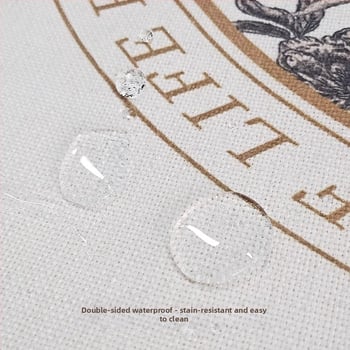 Vjenčana stolna zastavica s veselim uzorkom, vodootporna tkanina s konopnim izgledom, prilagodljivi pokrov za TV stojak, komoda s ladicama i osmerokutni kavos stol